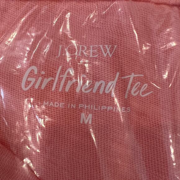 NWT J. Crew Neon Capri Pink/Peach Girlfriend Crewneck Tee - SIZE L - Picture 7 of 10